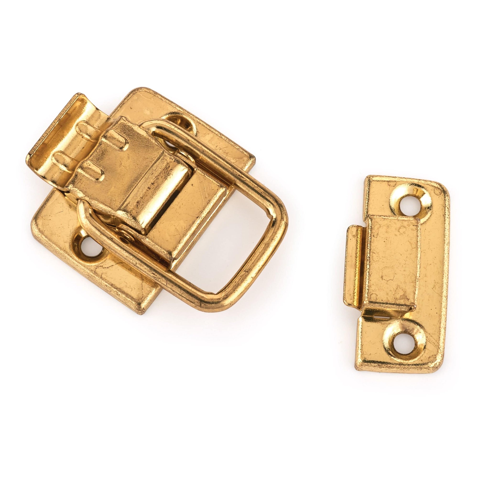 Draw Catch with Screws - Small - Polished Brass Plated alt 0