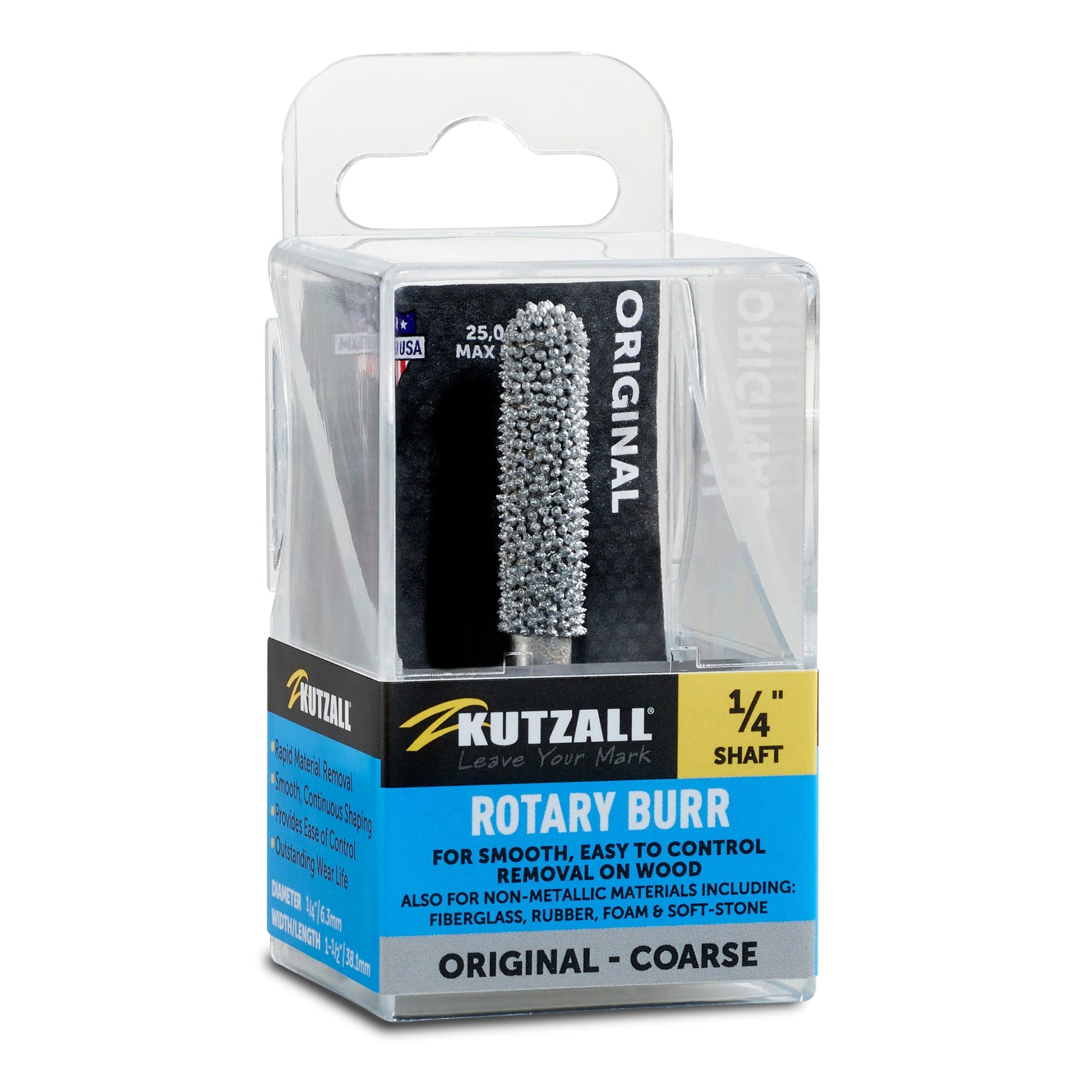 Original Ball Nose Burr, 1/4" Shaft, Coarse (1/4" x 1-1/2") alt 0