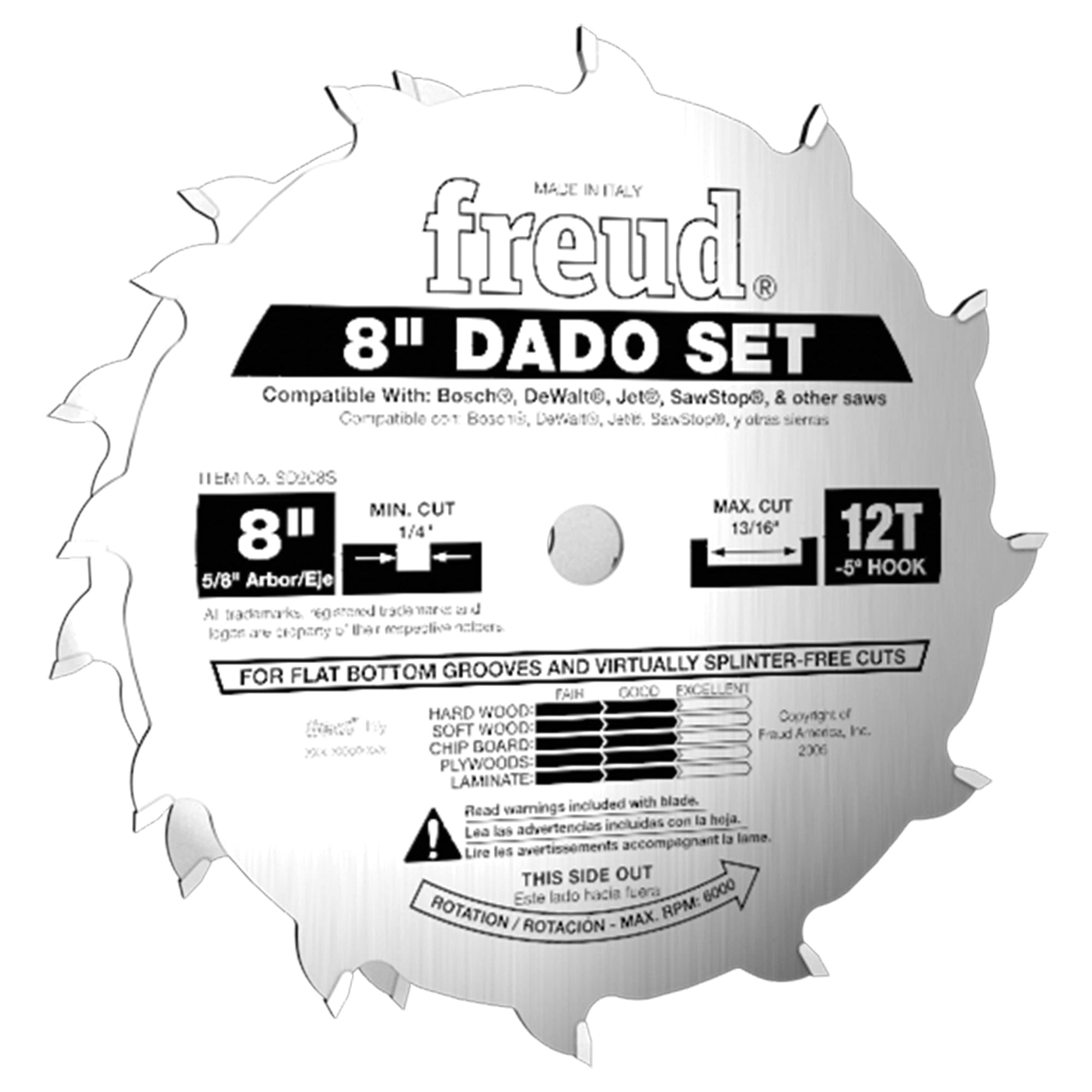 8" Stacked Dado Set for All Saws alt 0