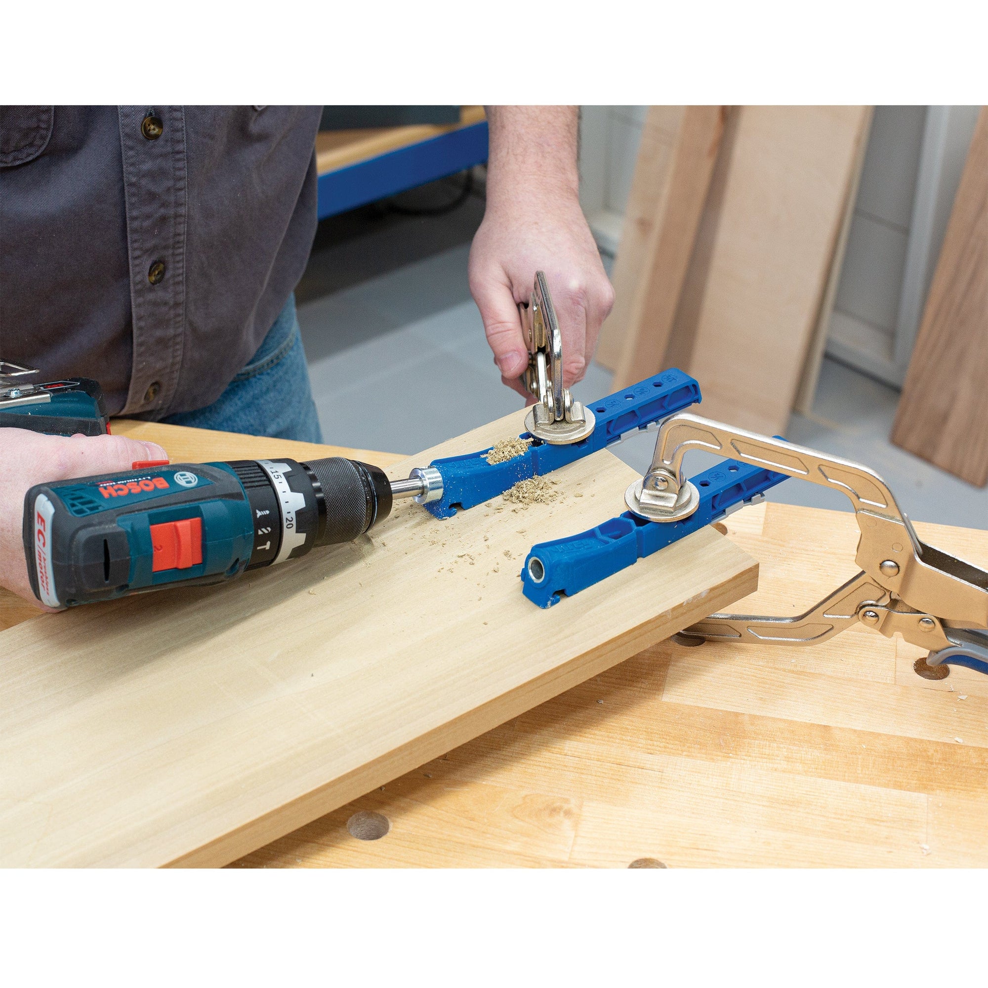 Double Drill Guide 320 Pocket-Hole Jig alt 0