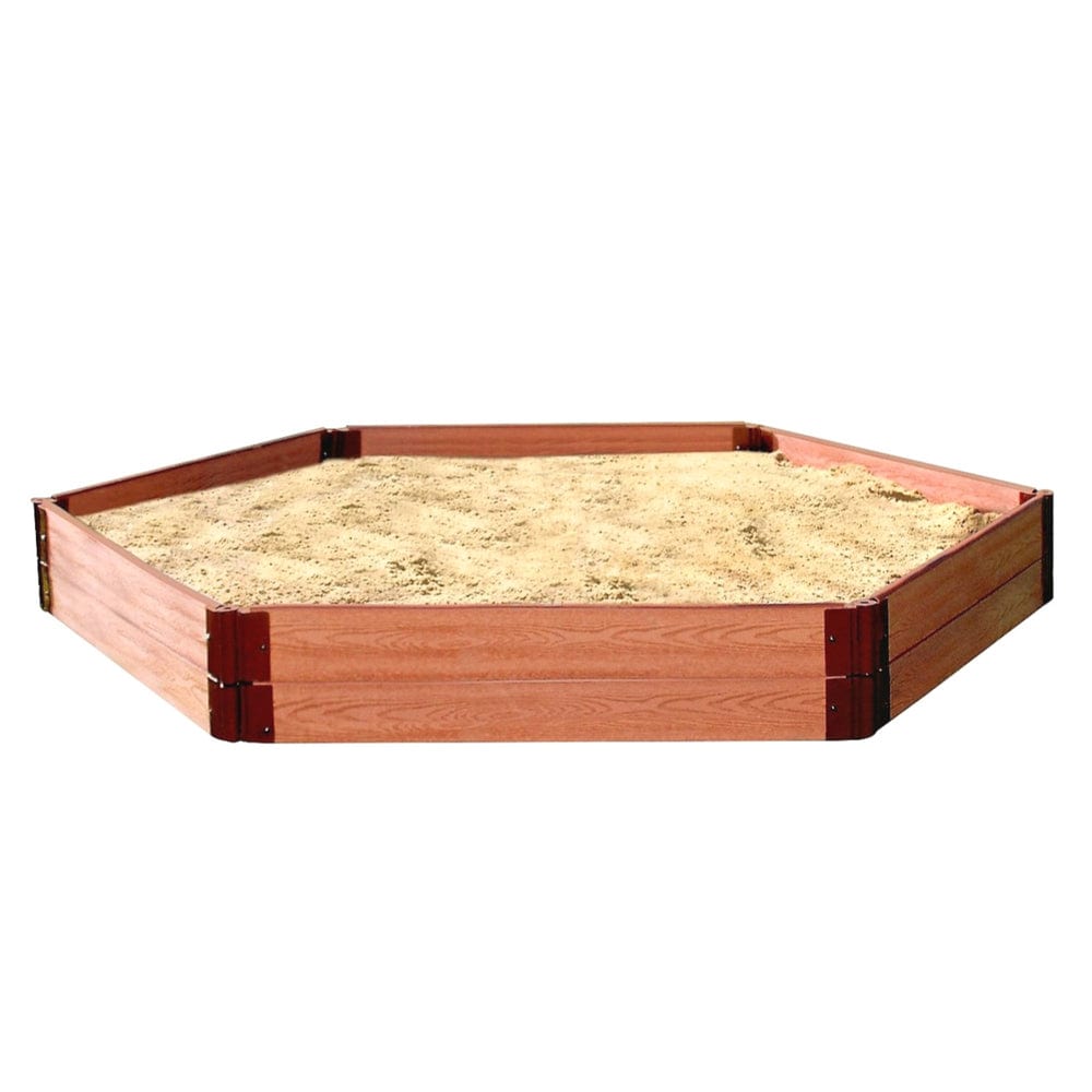 Classic Sienna 7' x 8' x 11" Composite Hexagon Sandbox Kit - 1" profile alt 0