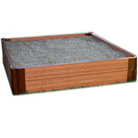 Classic Sienna 4' x 4' x 11" Composite Square Sandbox Kit - 2" profile alt 0