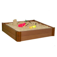 Classic Sienna 4' x 4' x 11" Composite Square Sandbox Kit - 2" profile alt 0