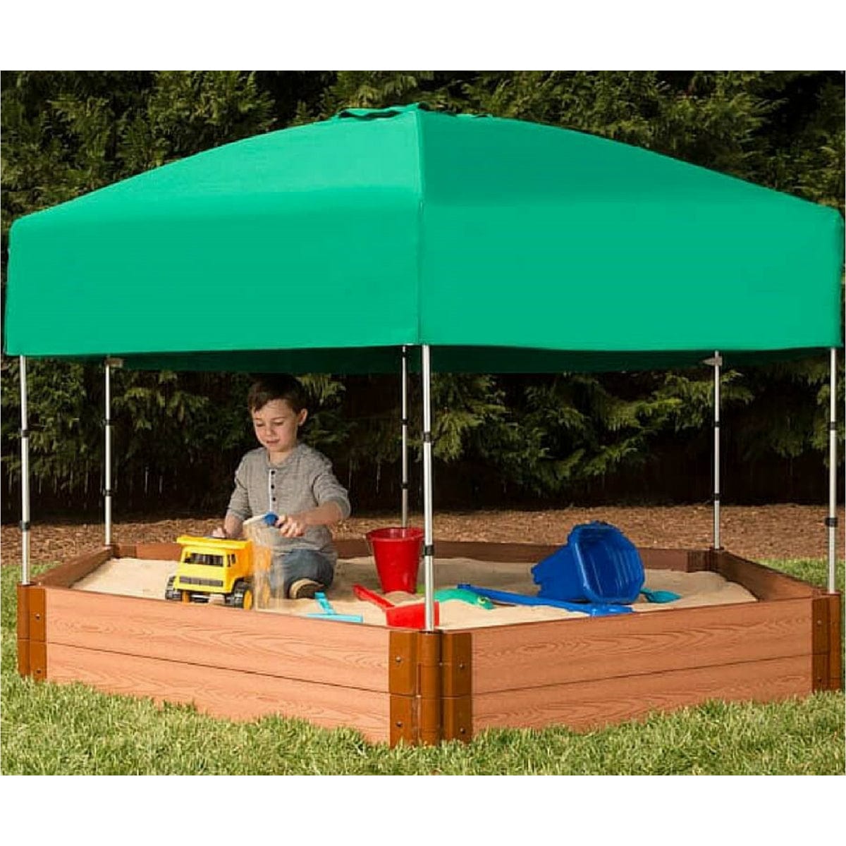84" X 96" X 37" Telescoping Hexagon Sandbox Canopy & Cover alt 0