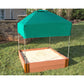 Classic Sienna 4' x 4' x 11" Composite Square Sandbox Kit with Telescoping Canopy/Cover - 2" profile alt 0