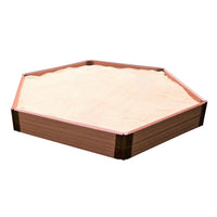 Classic Sienna 7' x  8' x 11 " Composite Hexagon Sandbox Kit with Collapsible Cover - 2" profile alt 0