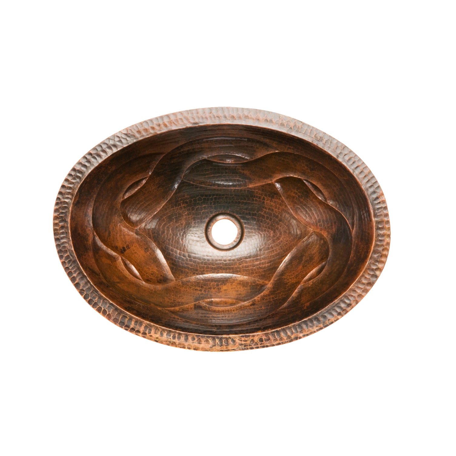 Oval Braid Under Counter Hammered Copper Sink alt 0