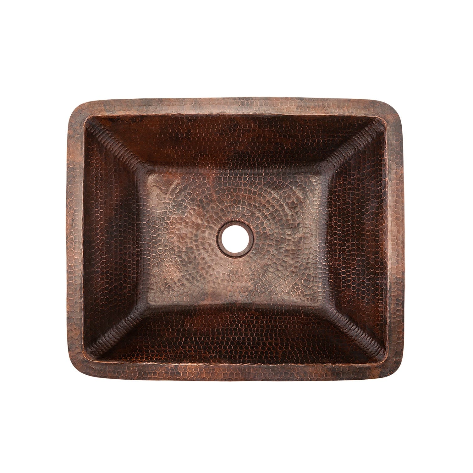 Rectangle Under Counter Hammered Copper Bathroom Sink alt 0