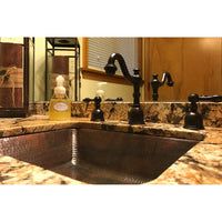 Rectangle Under Counter Hammered Copper Bathroom Sink alt 0