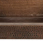 17" Rectangle Skirted Vessel Hammered Copper Sink alt 0