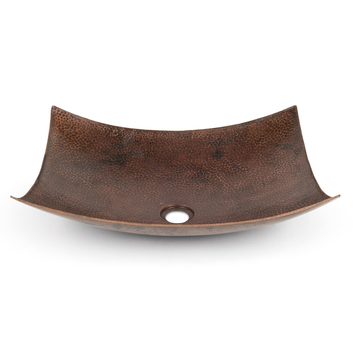 18" Rectangle Modern Slope Hammered Copper Sink alt 0