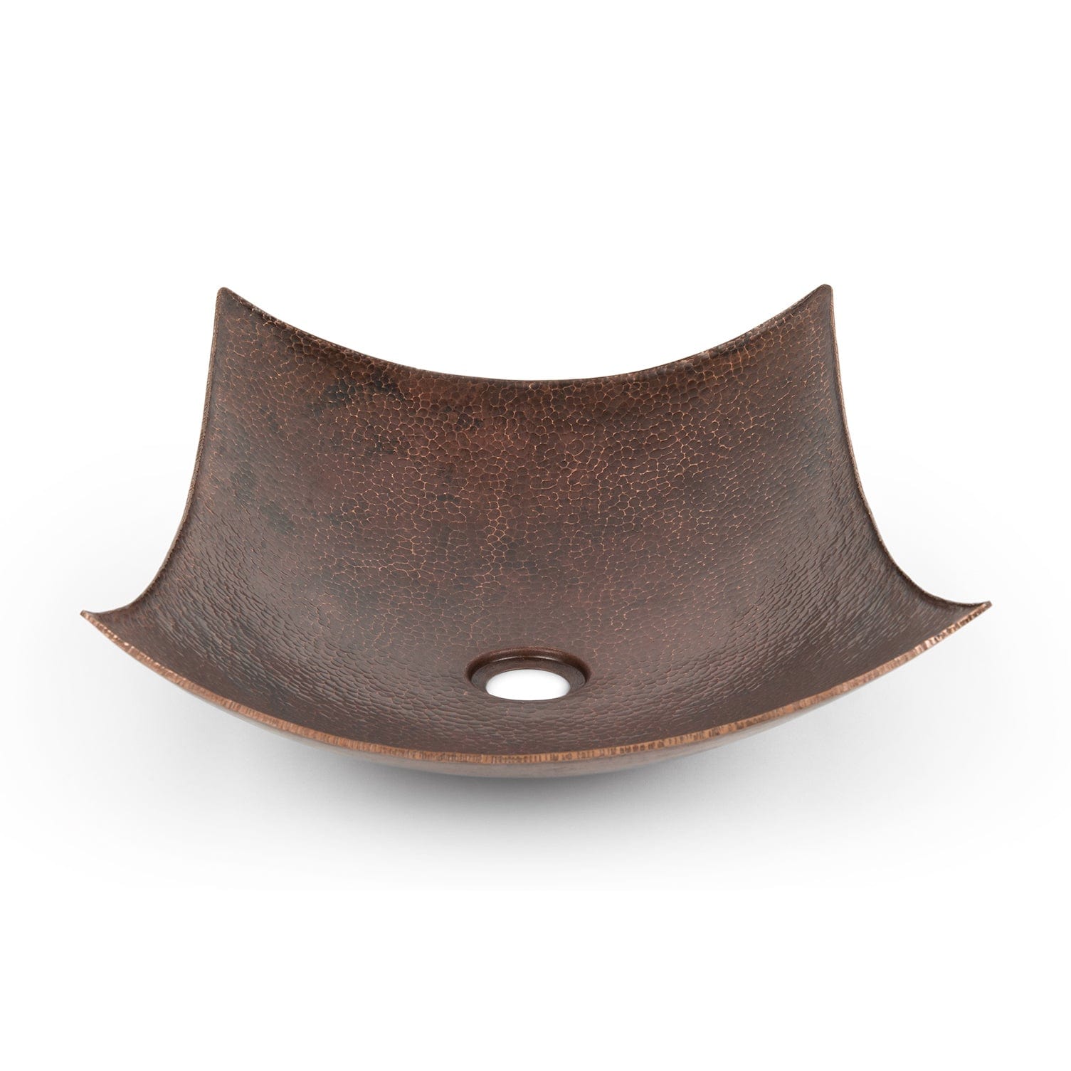 18" Rectangle Modern Slope Hammered Copper Sink alt 0