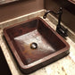 19" Rectangle Skirted Vessel Hammered Copper Sink alt 0
