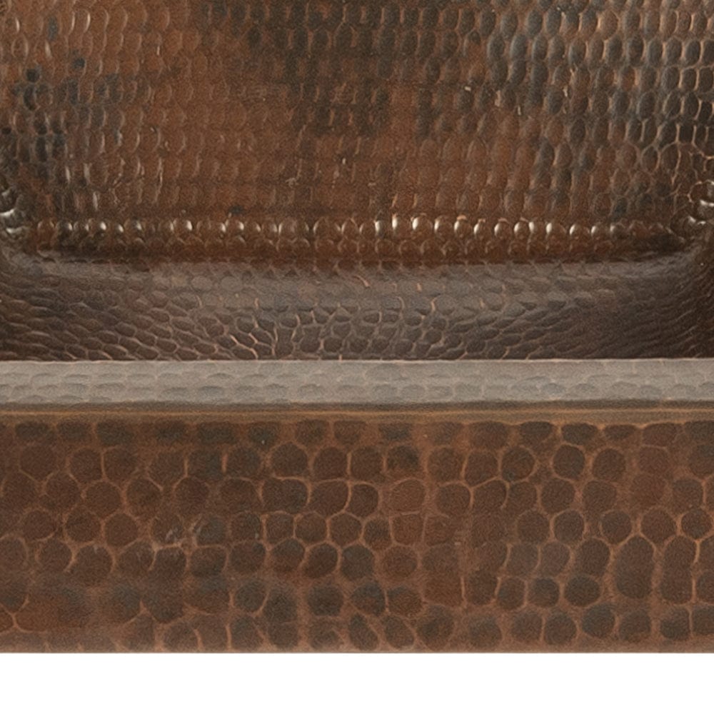 15" Square Skirted Vessel Hammered Copper Sink alt 0
