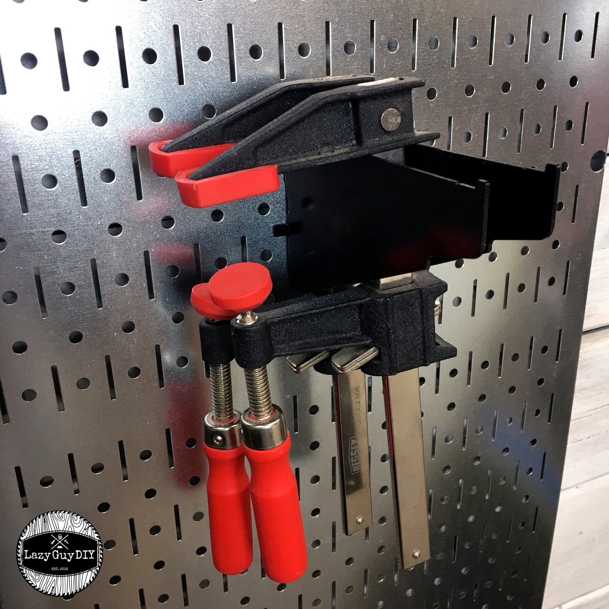 Lazy Guy DIY Maker Woodworking Tool Storage Organizer Set, Galvanized Metallic Steel alt 0