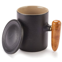 Ceramic Coffee Mug Turning Kit w/ Ceramic Lid - 12 oz - Black and Tan alt 0