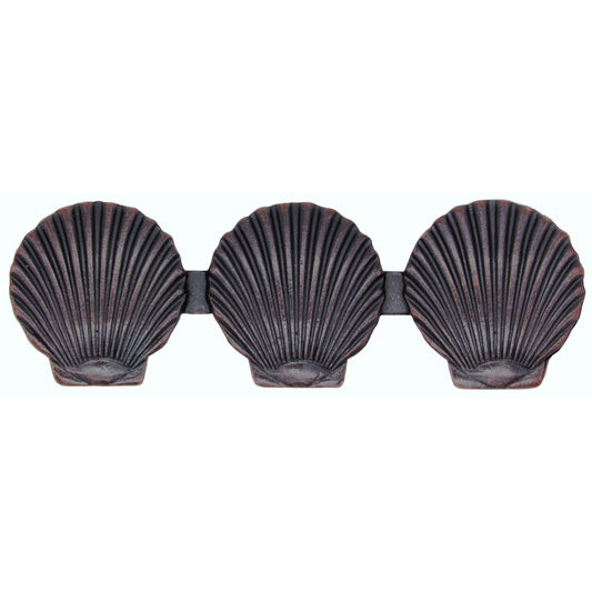 Triple Scallop Seashell Pull, Oil Rubbed Bronze alt 0