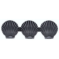 Triple Scallop Seashell Pull, Pewter Oxide alt 0