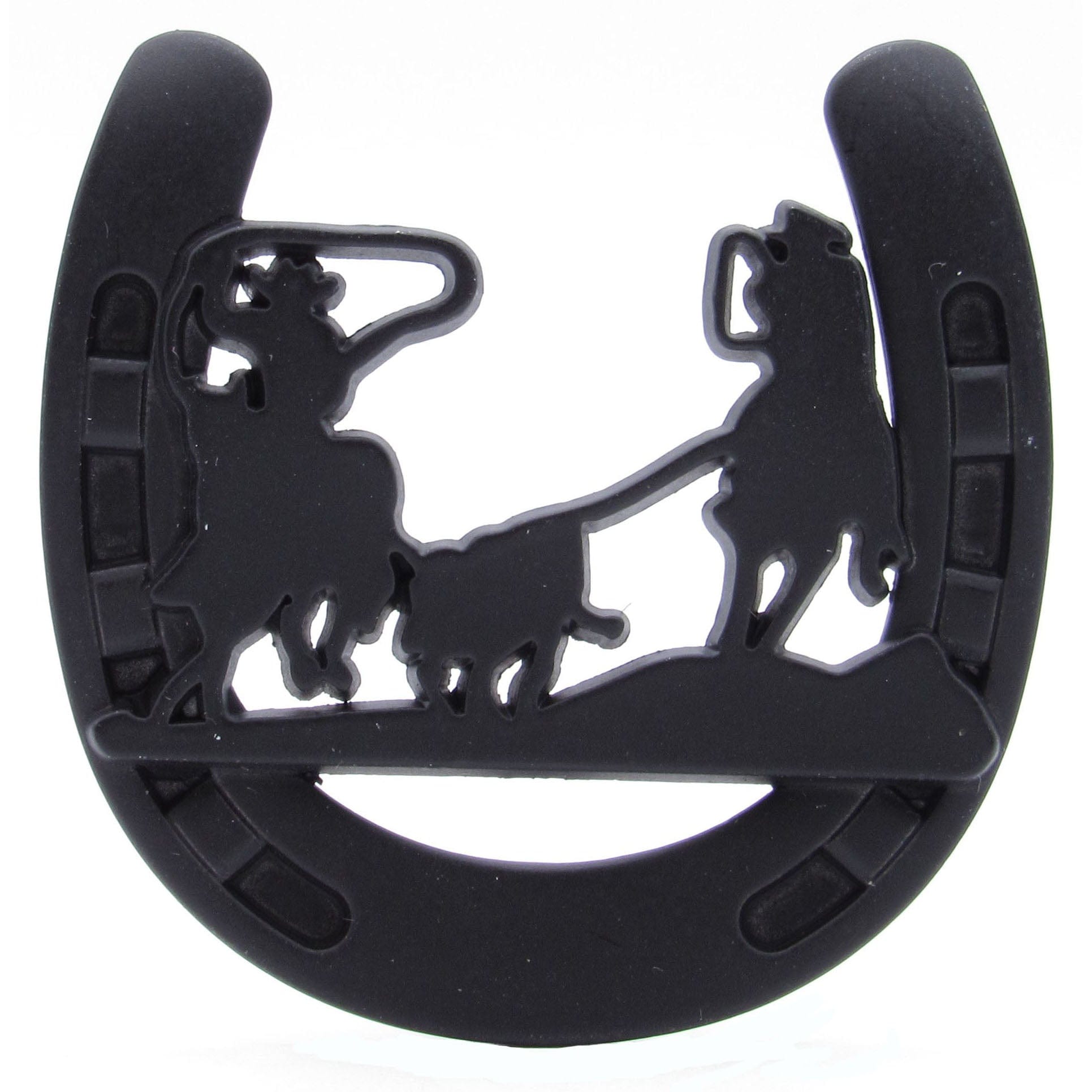 Cowboys Roping Calf Horseshoe Knob, Matte Black alt 0