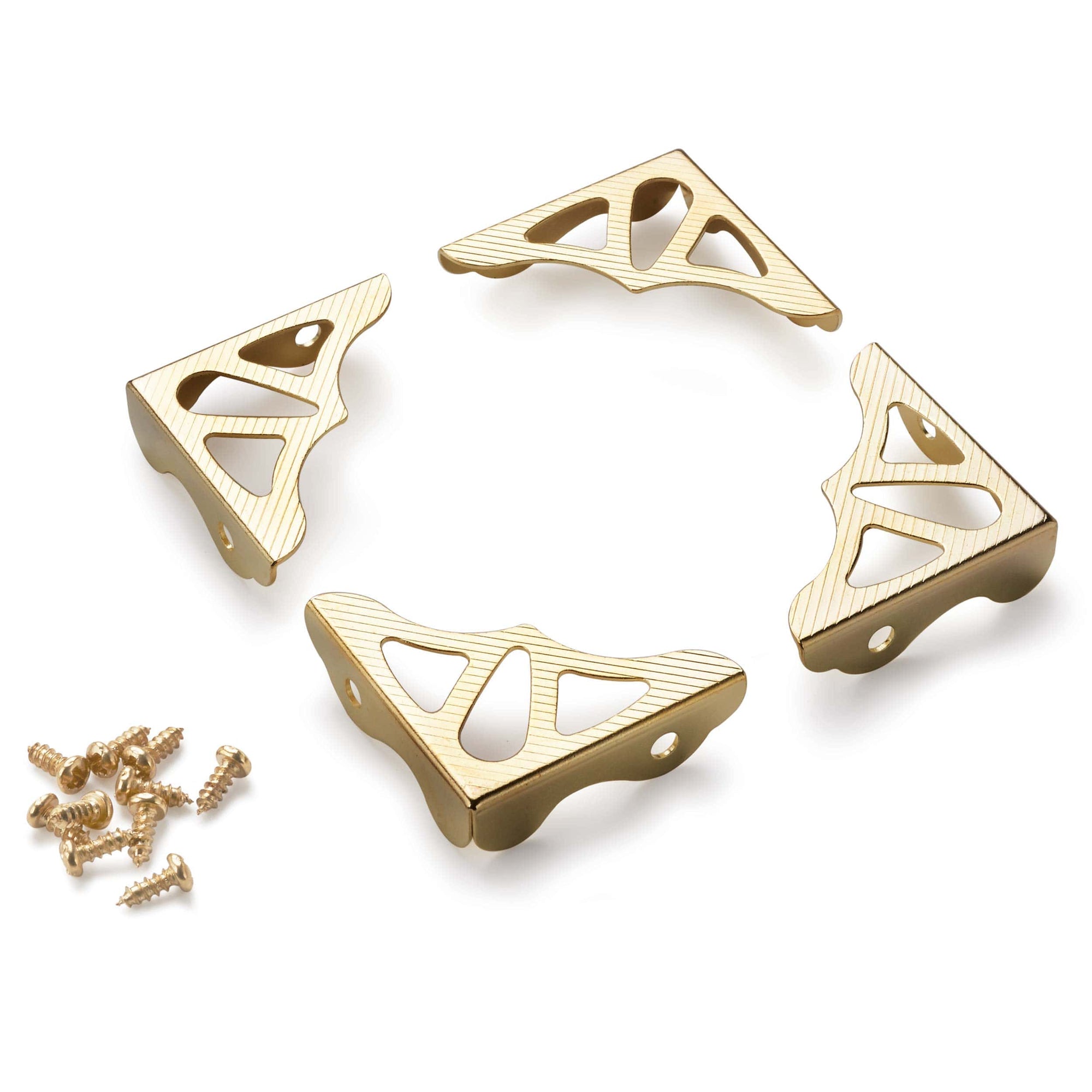 Decorative Box Corners - Brass Plated - 4 Piece alt 0