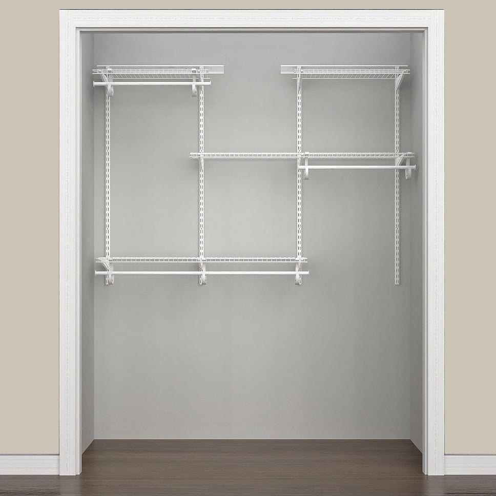 ShelfTrack Adjustable Closet Organizer 4' - 6' W, White alt 0