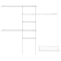 Closet Organizer Kit with Shoe Shelf 5' - 8' W Fixed Mount, White alt 0