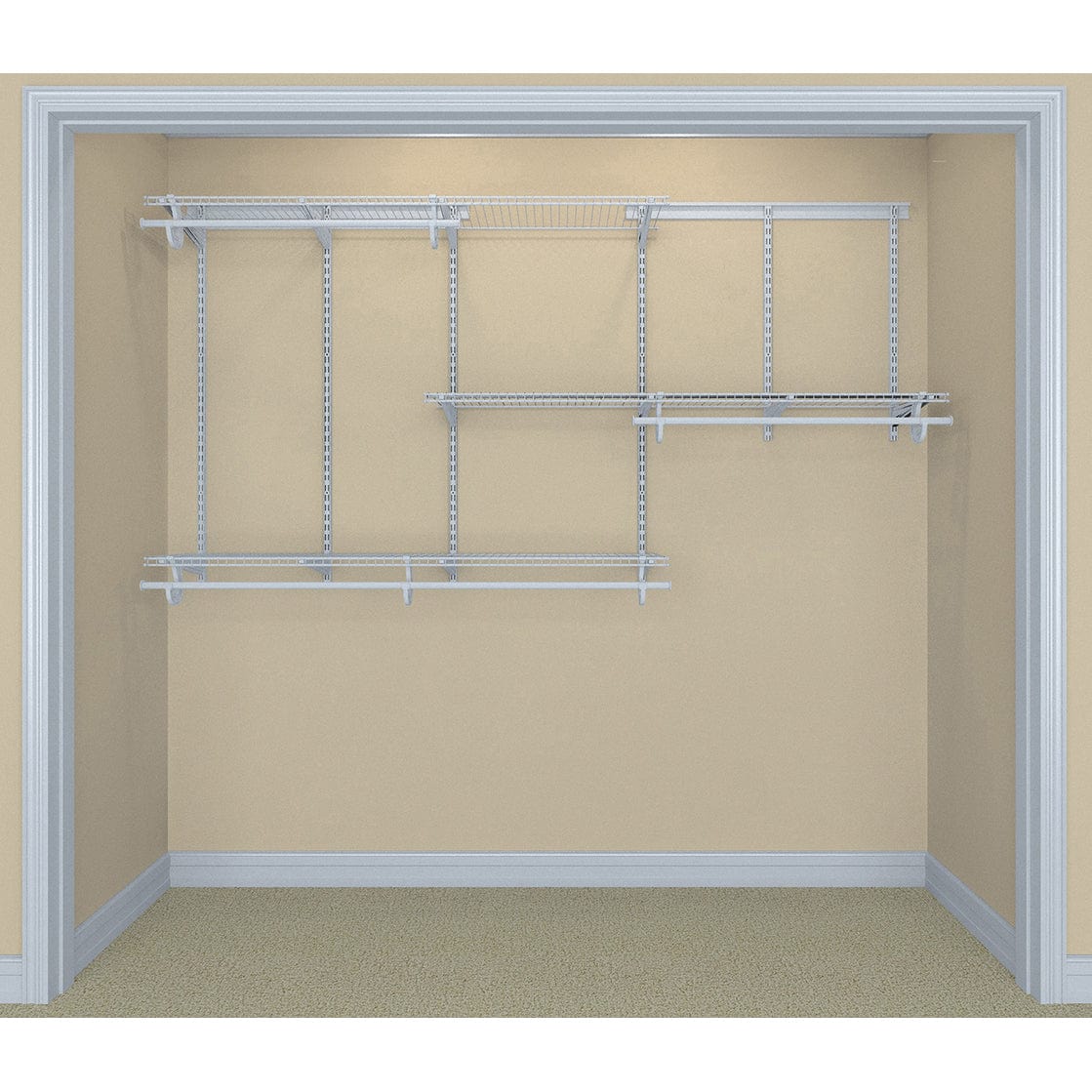ShelfTrack Adjustable Closet Organizer 5' - 8' W, White alt 0