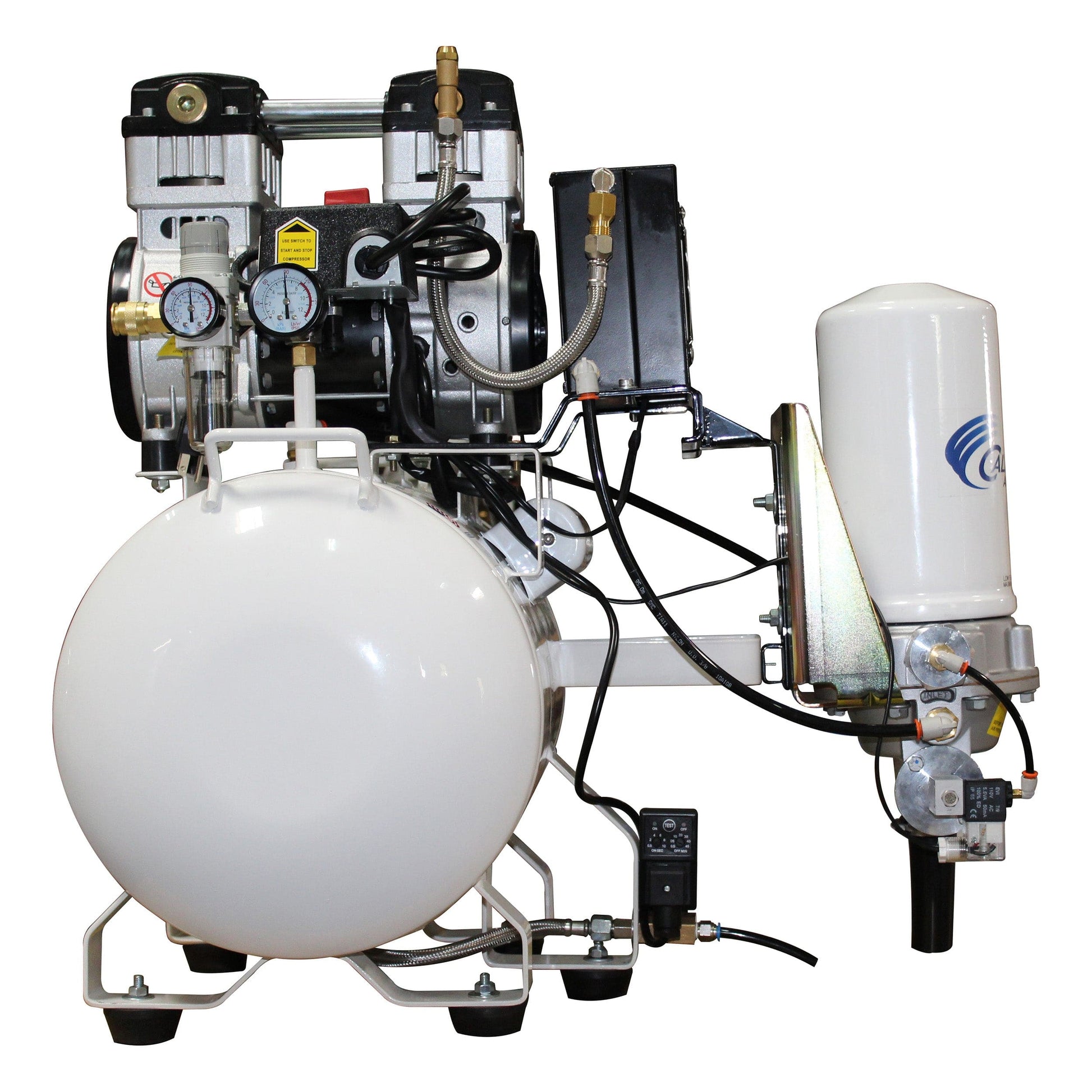 2HP 220V 10 Gallon Oil-Free Steel Tank Air Compressor with Air Drying System alt 0