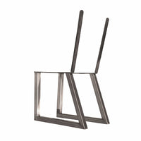 Bench Legs with Back Rest Raw Steel Pair alt 0