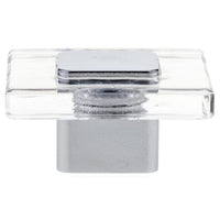 Contemporary Knob, 1-9/16" x 1-9/16", Chrome, Clear alt 0