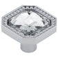 Contemporary Knob, 1-1/4" x 1-1/4", Chrome, Crystal alt 0