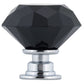 Contemporary Knob, 1-3/16" D, Chrome, Black alt 0