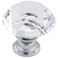 Contemporary Knob, 1-3/16" D, Chrome, Clear alt 0
