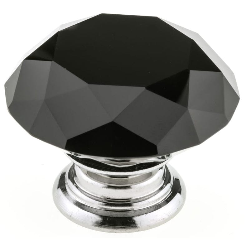 Contemporary Knob, 2" D, Chrome, Black alt 0