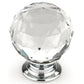 Contemporary Knob, 1-3/16" D, Crystal, Clear, Chrome alt 0