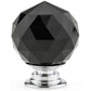Contemporary Knob, 1-3/16" D, Chrome, Black alt 0