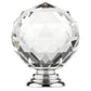 Contemporary Knob, 2" D, Crystal, Clear, Chrome alt 0