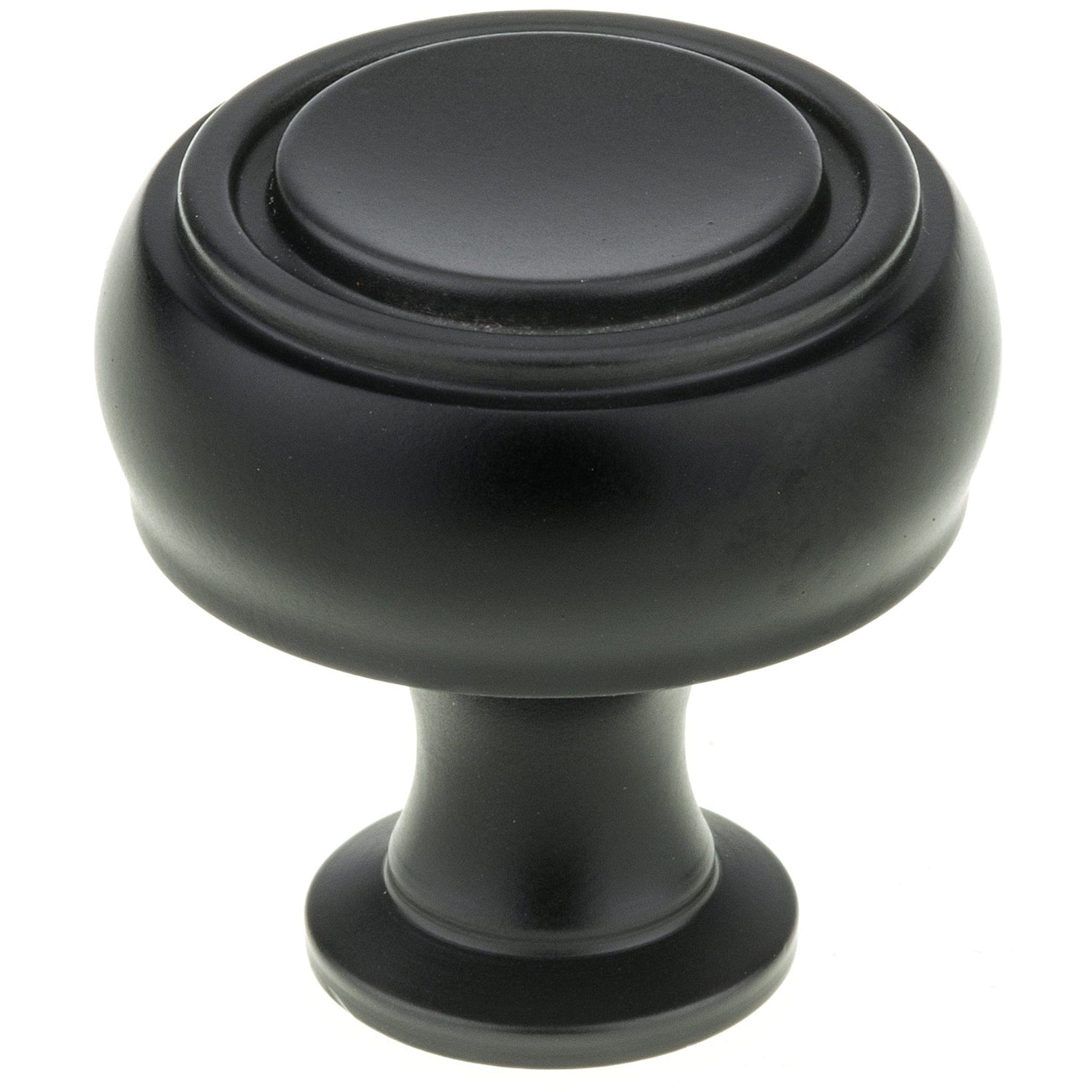 Contemporary Knob, 1-5/16" D, Black alt 0