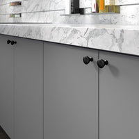 Contemporary Knob, 1-11/32" D, Matte Black