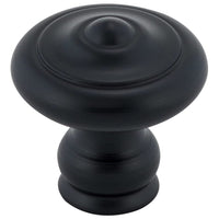 Traditional Knob, 1-3/16" D, Matte Black alt 0