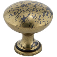 Traditional Knob, 1-3/16" D, Oxidized Brass alt 0