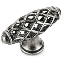 Traditional Knob, 2-9/32" x 25/32", Natural Iron alt 0