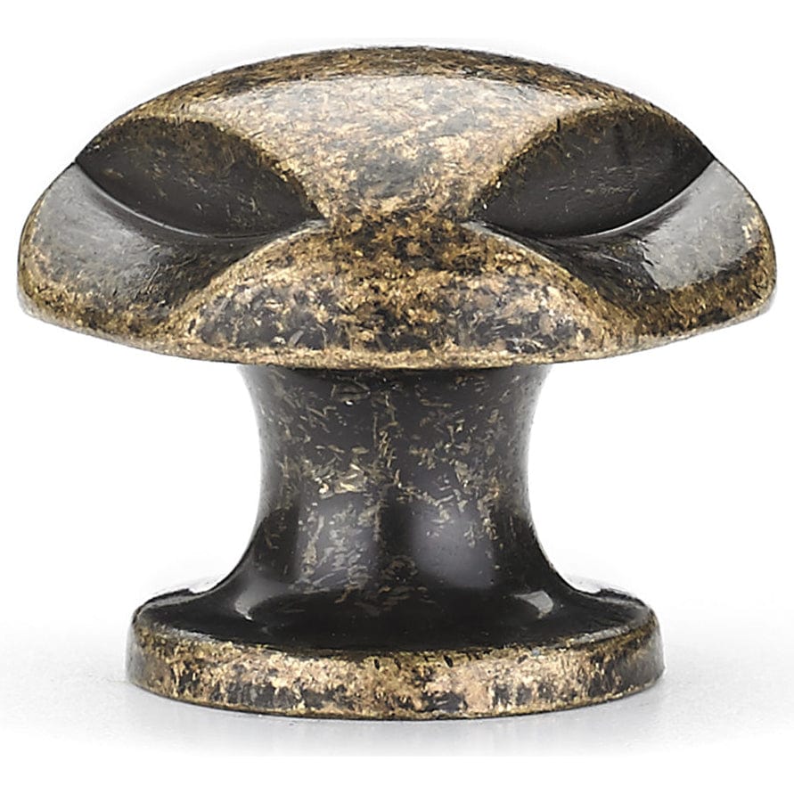 Traditional Knob, 1-1/8" D, Burnished Brass alt 0