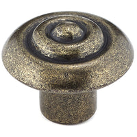 Traditional Knob, 1-1/4" D, Burnished Brass alt 0