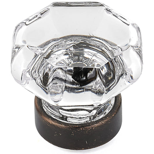 Eclectic Knob, 1-5/16" D, Clear, Brushed Oil-Rubbed Bronze alt 0