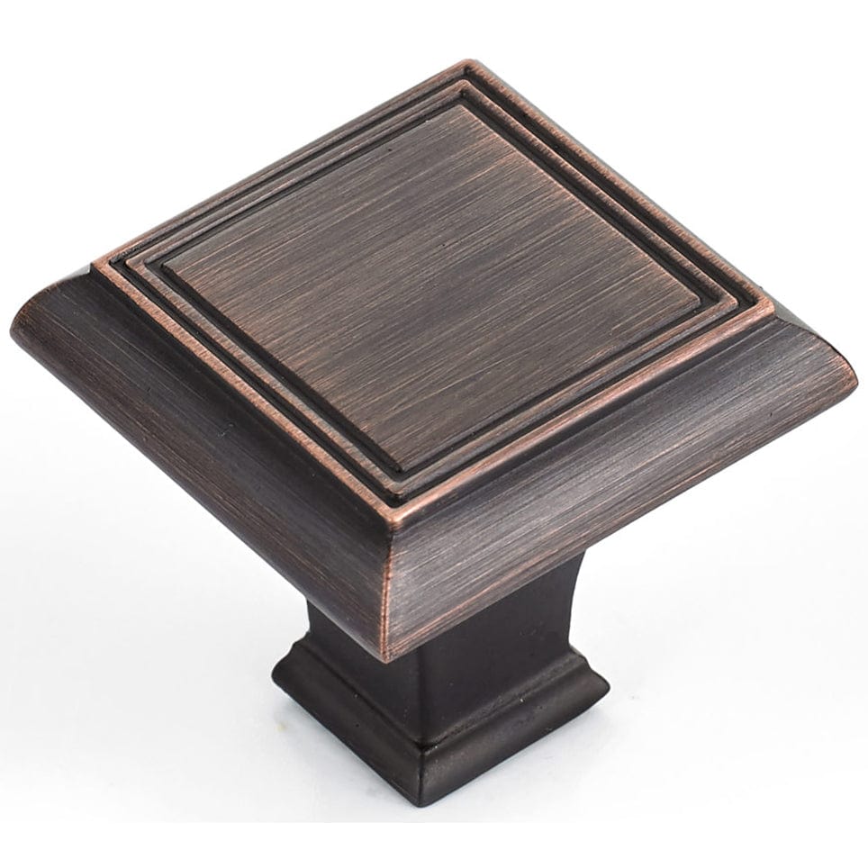 Traditional Knob, 1-3/8" x 1-3/8", Brushed Oil-Rubbed Bronze alt 0