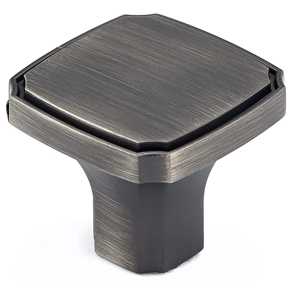 Transitional Knob, 1-3/8" x 1-3/8", Antique Nickel alt 0