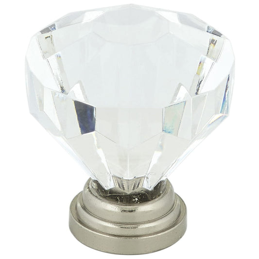 Eclectic Knob, 1-1/4" D, Clear, Brushed Nickel alt 0