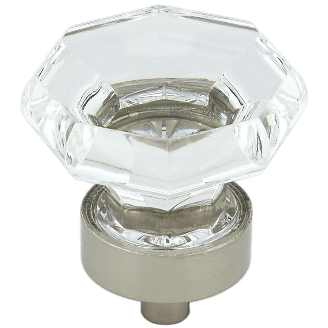 Eclectic Knob, 1-3/8" D, Brushed Nickel, Clear alt 0