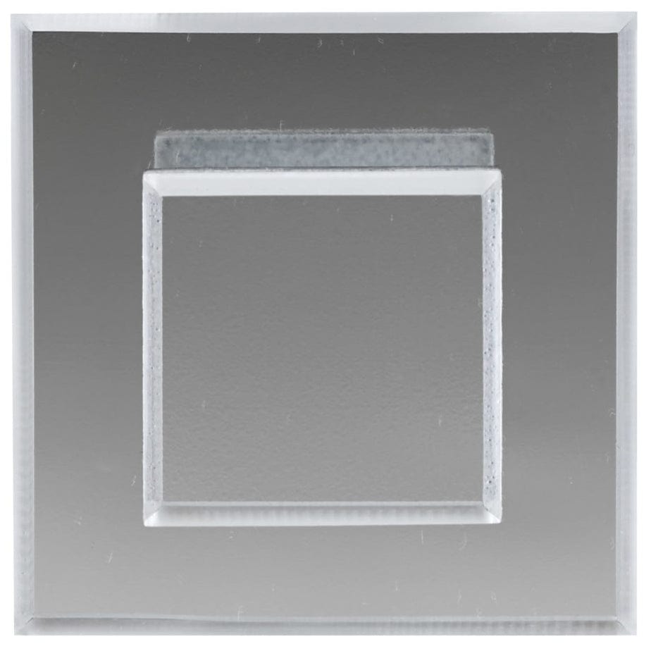 Contemporary Knob, 1-25/32" x 1-25/32", Transparent, Mirror Effect alt 0